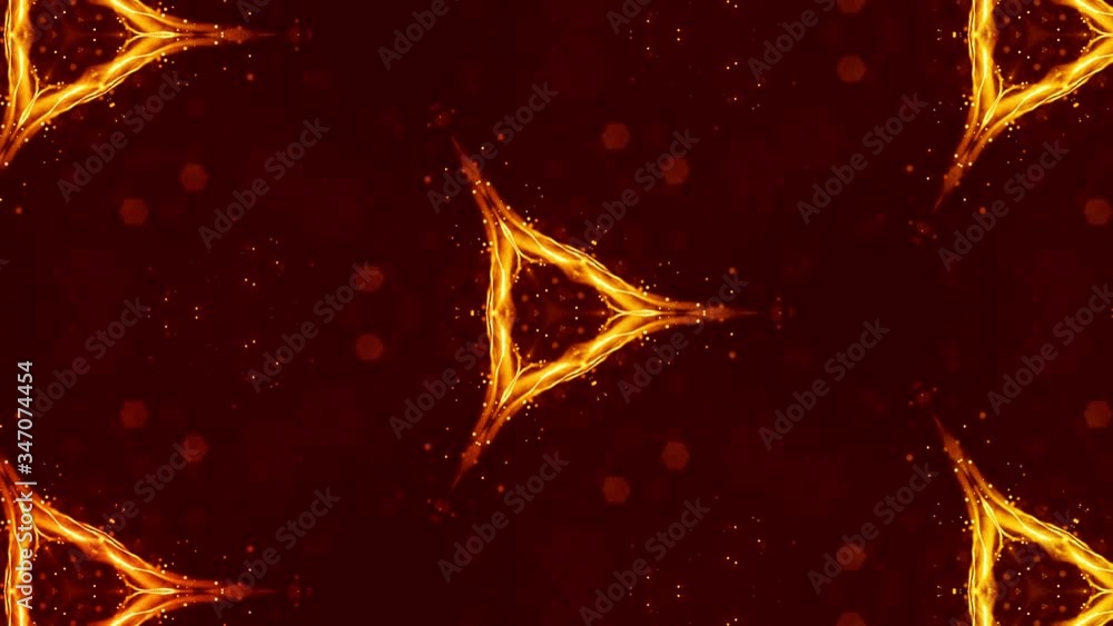 Aufkleber abstraction of microworld of nanotechnology. 4k looped sci-fi 3d background with glow gold particles