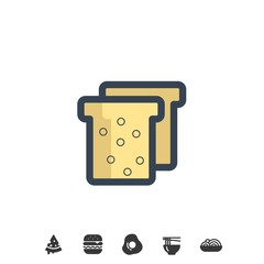 bread icon vector illustration for website and graphic design