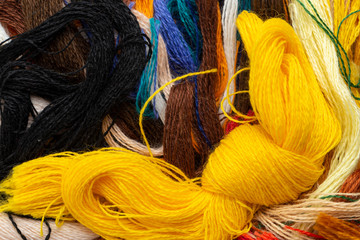 multi-colored threads for embroidery