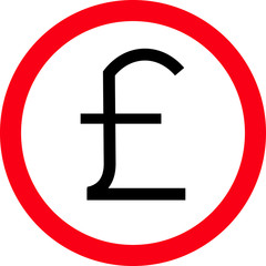 Sterling sign, symbol, Vector illustration