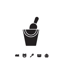 cold beer in bucket icon vector illustration for website and graphic design