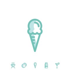 corn ice cream icon vector illustration for website and graphic design