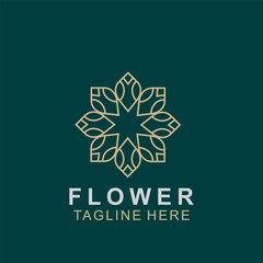 Luxury floral logo design. Ornament flower abstract vector