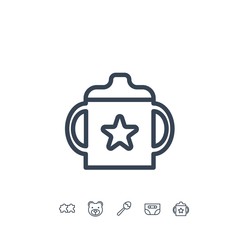 Obraz premium feeding cup icon vector illustration for website and graphic design