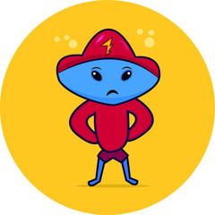 angry cloud man character Premium vector