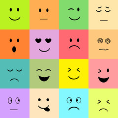 Set of colorful Emoji background.