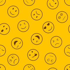 Emotion seamless pattern background.	