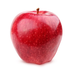 red glossy apple isolated on a white background with clipping path.