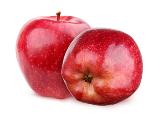 Fototapeta na wymiar red glossy apple isolated on a white background with clipping path.
