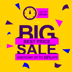 Vector illustration abstract big sale, mega sale, flash sale, super sale, special offer banner.