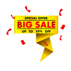 Vector illustration abstract big sale, mega sale, flash sale, super sale, special offer banner.