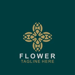 Luxury floral logo design. Ornament flower abstract vector