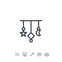 baby hanging toys icon vector illustration for website and graphic design