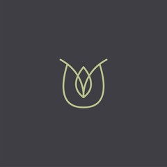 Luxury floral logo design. Ornament flower abstract vector