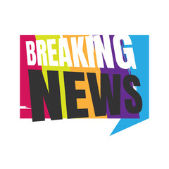 Naklejka premium Breaking news logo icon for News Entertaining show sign banner vector stock illustration