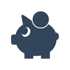Piggy bank icon. Flat icon for investment, savings sign.