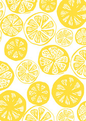 レモンやオレンジなどの柑橘系のイメージの背景素材