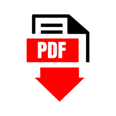 sign of pdf download symbol logo icon button isolated on white background