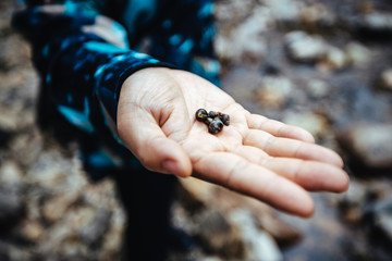 crab in hand