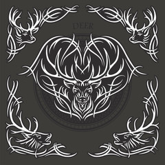 Stylized vector illustration of a deer