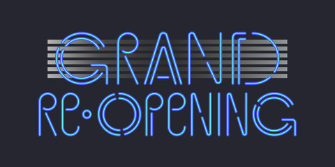 Grand opening or reopening vector banner, illustration.
