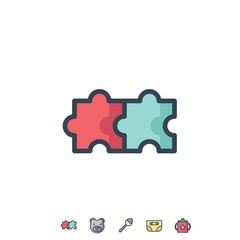 puzzle icon vector illustration for website and graphic design