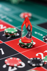 A Roulette table close up