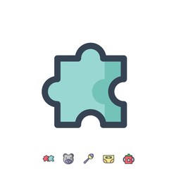 Fototapeta na wymiar puzzle icon vector illustration for website and graphic design