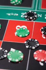 A Roulette table close up