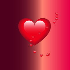 Obraz na płótnie Canvas simple shiny hearth card. love concept