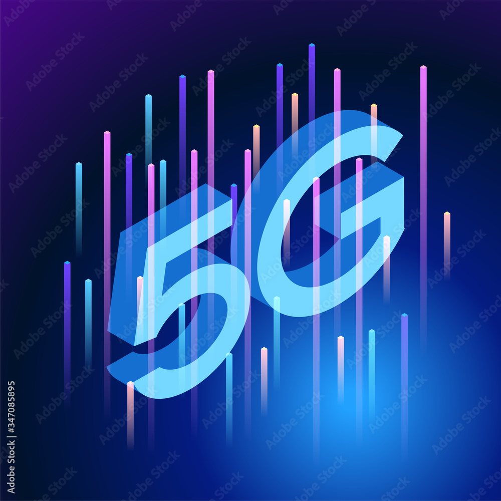 Aufkleber 5g network wireless technology vector concept. high-speed mobile internet. using modern digital devi
