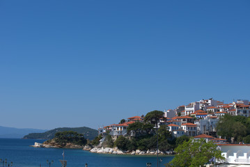 Fototapeta na wymiar Skiathos Island, Greece. summer 2020, beaches and seascape