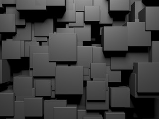 Abstract Dark Cubes Futuristic Design Background