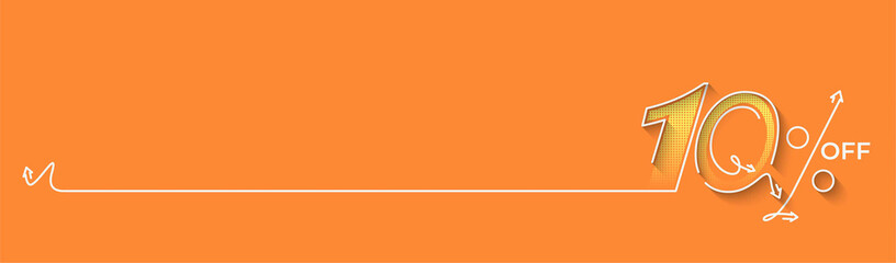 10% OFF Sale Discount Banner. Discount offer price tag.  Vector Modern Sticker Illustration.