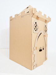 photo of medieval decorations made of cardboards