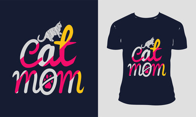 cat t-shirt design with cat vector illustration. 