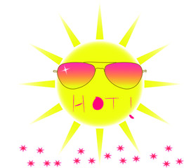 hot sun vector. summer concept