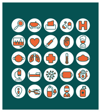 Picto, symbole, ic&ocirc;ne Covid 19