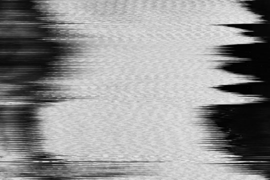 Glitch abstract background. TV signal error. White black distortion noise texture.