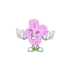 Cartoon character design concept of tetracoccus cartoon design style with wink eye