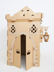 photo of medieval decorations made of cardboards