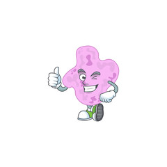 Mascot design style of tetracoccus showing Thumbs up finger
