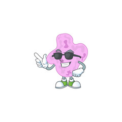 Super cute tetracoccus cartoon character wearing black glasses