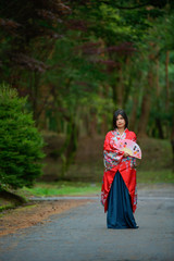 Portrait of girl in Japanese style costume