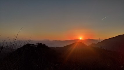 sunset in the mountains