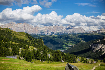 Fototapeta premium View of Italian Dolomites on a Sunny Day, South Tyrol, Italy