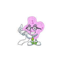 Mascot cartoon concept of tetracoccus with menu list