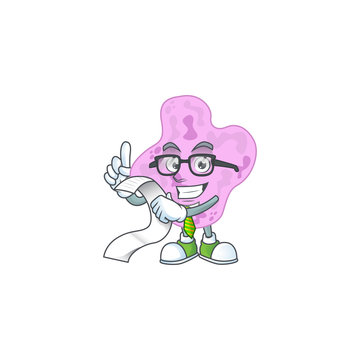 Mascot cartoon concept of tetracoccus with menu list