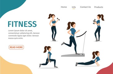 Healthy fitness lifestyle vector big set and different sports
