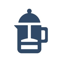 Teapot icon in flat style. Tea kettle symbol. Kitchen utensil.